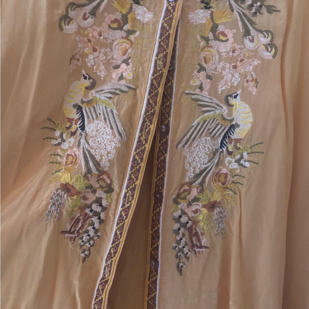 Sundance Golden Hopes Tunic embroidered bird top. - Picture 9 of 10